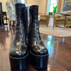 Simon Miller black high raid platform boot worn maybe three times.